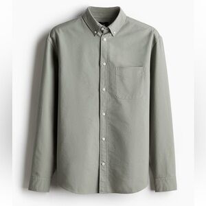 H&M Men's sage green Casual Button-Down Shirt